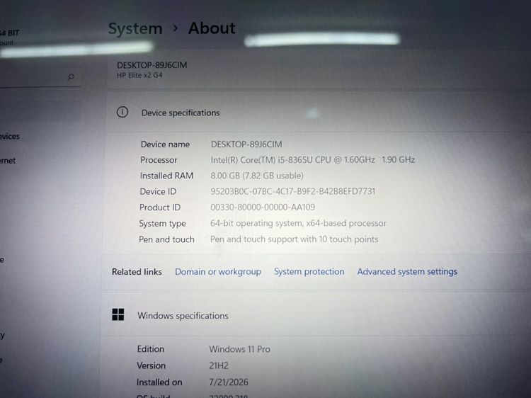 HP elite x2 G4 i5 gen 8 SSD 256 ทัชสกรีน แบตนาน ใช้งานได้ดี ราคาถูกใจ รูปที่ 3