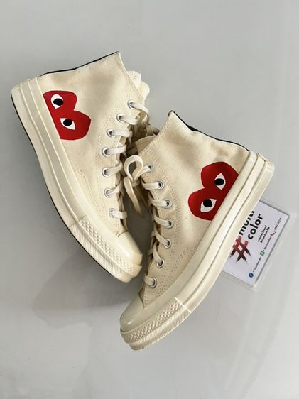 รองเท้าผ้าใบ ผ้าใบ UK 6 | EU 39 1/3 | US 6.5 ขาว Converse x COMME des GARCONS PLAY Hi 6us🤍❤️