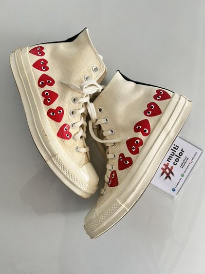 รองเท้าผ้าใบ ผ้าใบ UK 8.5 | EU 42 2/3 | US 9 ขาว Converse x COMME des GARCONS PLAY Hi 8.5us🤍❤️