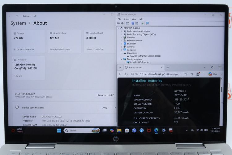 HP PAVILION X360 Core i3-1215U RAM8.512GB รูปที่ 2