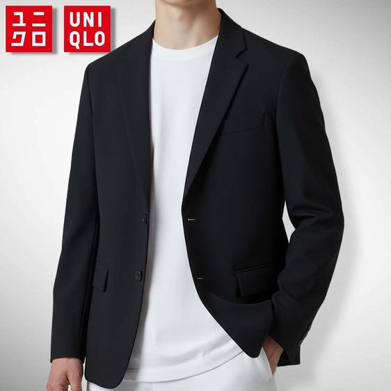 อื่นๆ เสื้อแจ็คเก็ต | เสื้อคลุม EU 40 ดำ แขนยาว UNIQLO เสื้อสูท ลำลอง