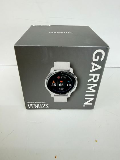 ซิลิโคน Garmin Venu 2S สีขาว Gold GPS Smartwatch AMOLED อุปกรณ์ครบกล่อง