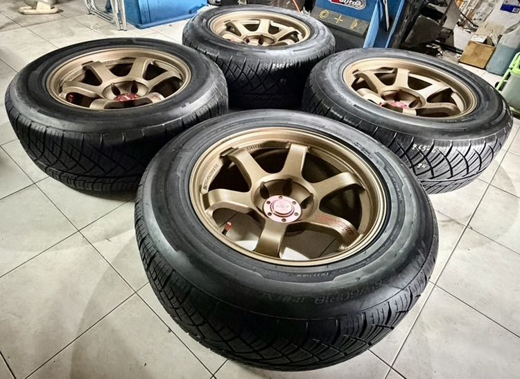 TE37SUV 18 6x139 น้ำตาลหยอดแดงพร้อมยางLENSO TH 265 60 18 ปี24 ดอกยางสวยมาก รูปที่ 7
