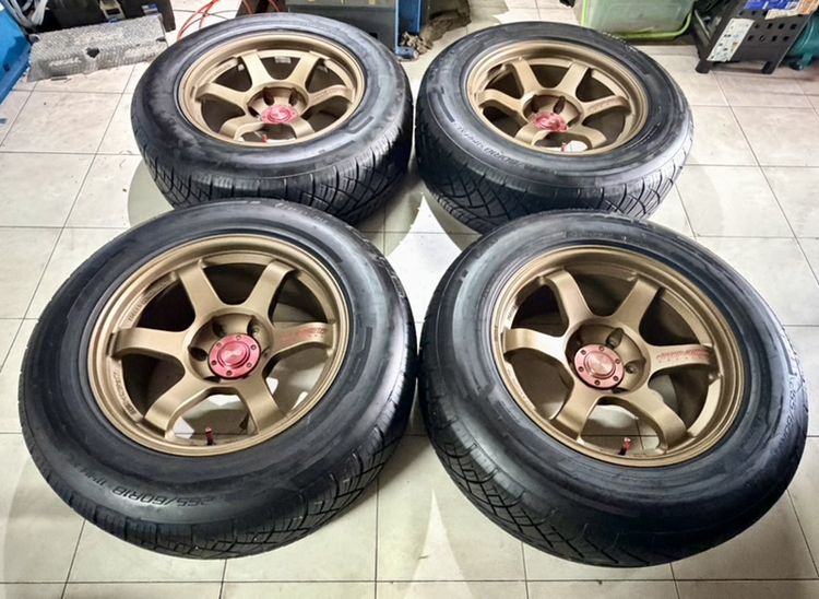 TE37SUV 18 6x139 น้ำตาลหยอดแดงพร้อมยางLENSO TH 265 60 18 ปี24 ดอกยางสวยมาก รูปที่ 6