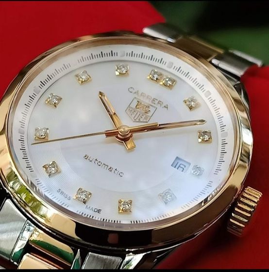Tag Heuer Carrera 18K. Gold Lady White Monter Of Pearl Dial WV2450🇨🇭🇨🇭