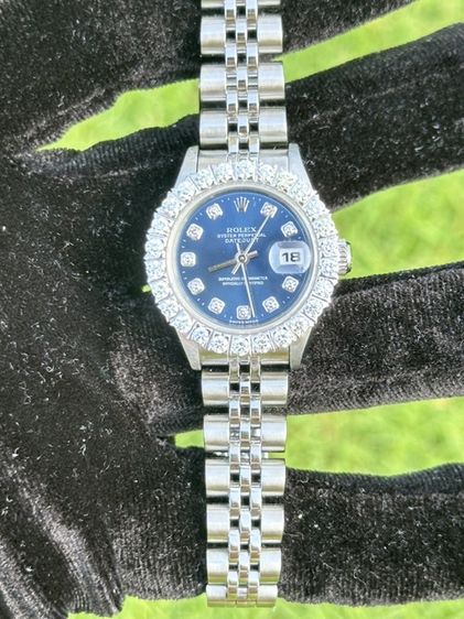 Rolex Datejust 26mm.หน้าน้ำเงิน หลักเพชรเบ้าใหญ่ ตัวเปล่า สภาพสวย