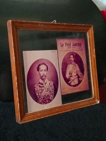 พระบรมฉายาลักษณ์เสด็จพ่อ ร.5เก่าโบราณในกรอบไม้ปิดกระจกประกบสภาพสุดเยี่ยม รูปที่ 8