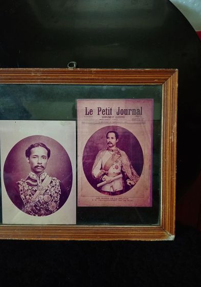 พระบรมฉายาลักษณ์เสด็จพ่อ ร.5เก่าโบราณในกรอบไม้ปิดกระจกประกบสภาพสุดเยี่ยม รูปที่ 9