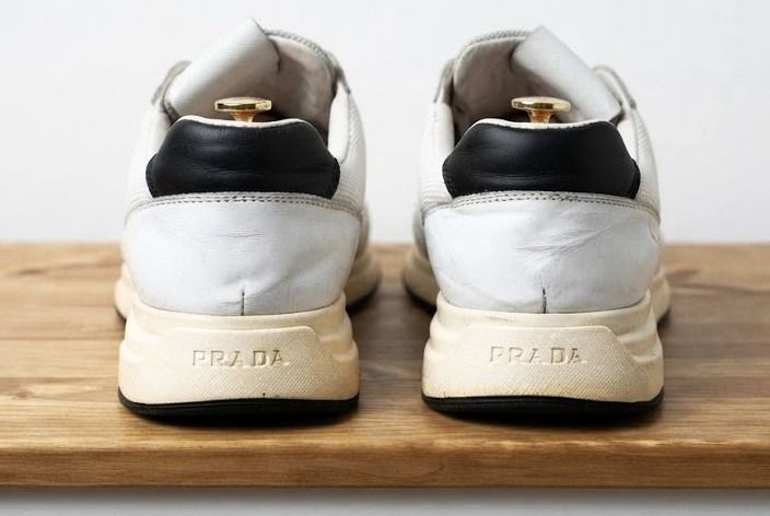 Prada Prax 01 Leather and Mesh Sneakers Runners White รูปที่ 10