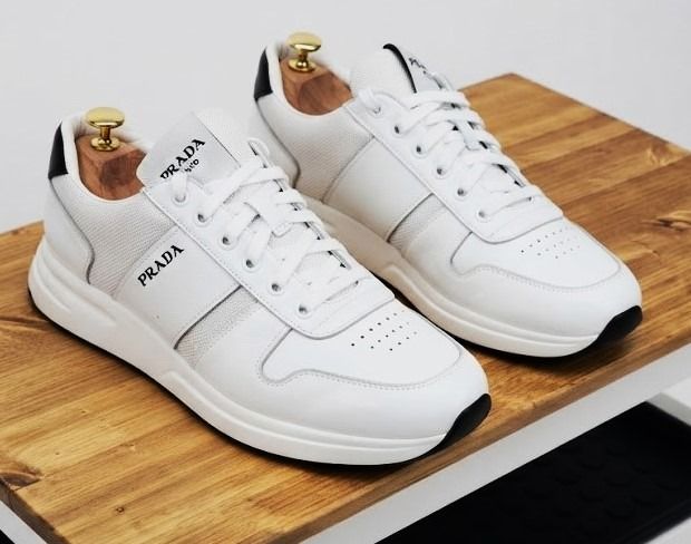 Prada Prax 01 Leather and Mesh Sneakers Runners White รูปที่ 3