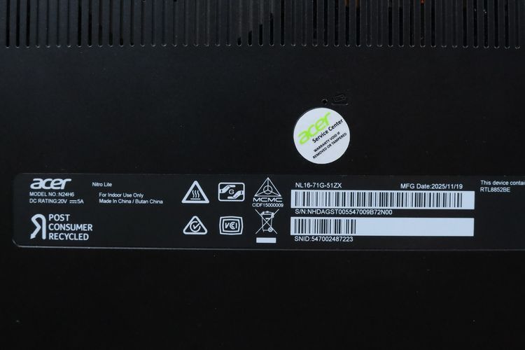 ACER NITRO LITE 16 Core 5 210H.RTX4050 RAM16.512GB  รูปที่ 12