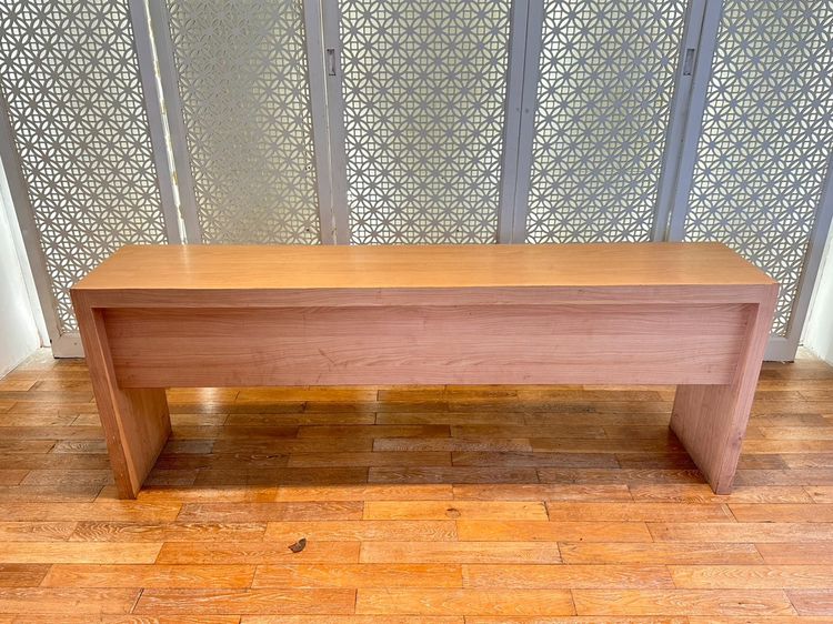 โต๊ะยาวติดผนัง ท็อปและโครงขาไม้ MDF ปิดผิวลามิเนตสีบีชลายไม้ (ขนาด 206.5 CM.)  รูปที่ 2