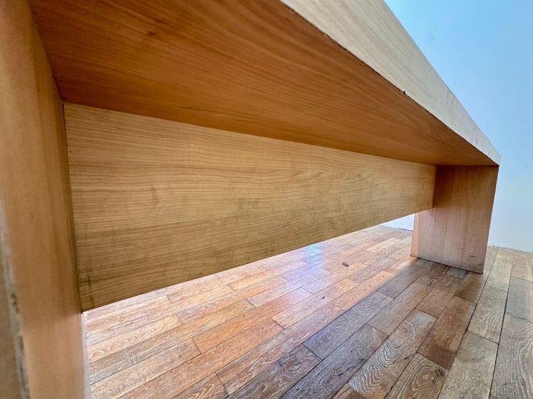 โต๊ะยาวติดผนัง ท็อปและโครงขาไม้ MDF ปิดผิวลามิเนตสีบีชลายไม้ (ขนาด 206.5 CM.)  รูปที่ 6