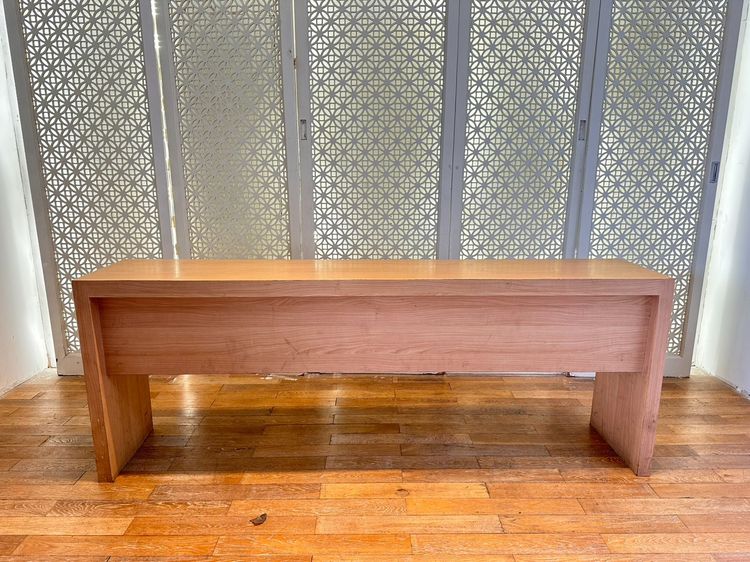 โต๊ะยาวติดผนัง ท็อปและโครงขาไม้ MDF ปิดผิวลามิเนตสีบีชลายไม้ (ขนาด 206.5 CM.) 