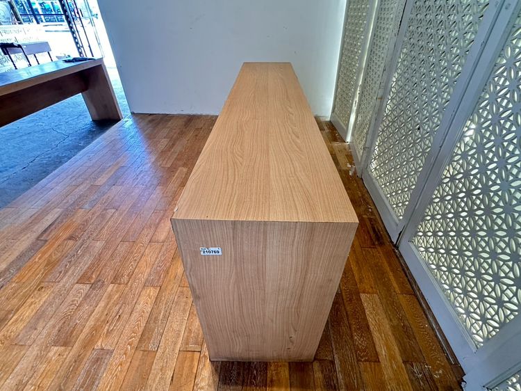 โต๊ะยาวติดผนัง ท็อปและโครงขาไม้ MDF ปิดผิวลามิเนตสีบีชลายไม้ (ขนาด 206.5 CM.)  รูปที่ 5
