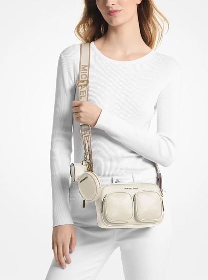 กระเป๋า MICHAEL KORS Jet Set Medium Leather Crossbody Bag สีครีม รูปที่ 6