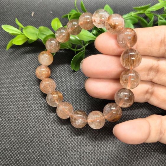 th16กำไลหินไหมแดง / ไหมทองแดง (Red Rutilated Quartz) หินแท้ธรรมชาติ 100% รูปที่ 4