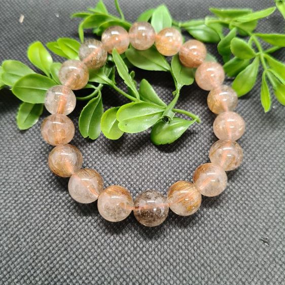 th16กำไลหินไหมแดง / ไหมทองแดง (Red Rutilated Quartz) หินแท้ธรรมชาติ 100% รูปที่ 5