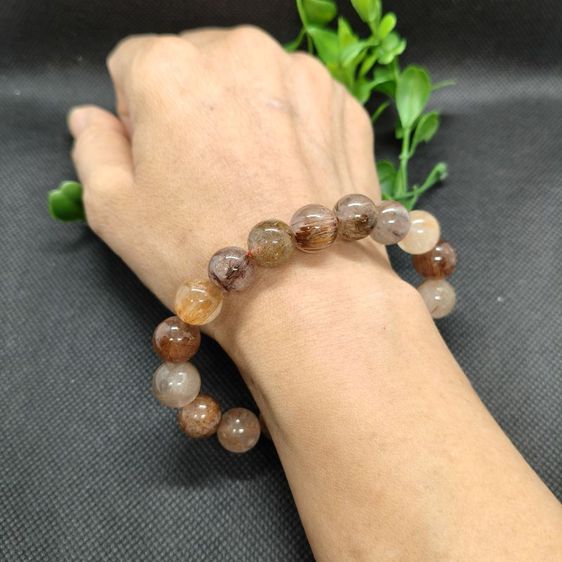th20กำไลหินไหม 5 สี (Rutilated Quartz) หินแท้ธรรมชาติที่รวบรวมพลังของหินไหมทั้ง 5 ชนิดเข้าไว้ด้วยกันอย่างลงตัว ช่วยเสริมดวงชะตา รูปที่ 3