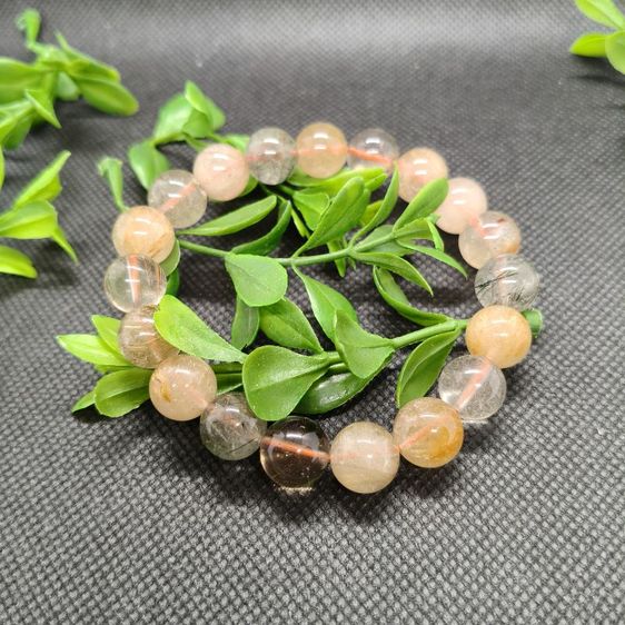 อัญมณี th21สร้อยข้อมือหินไหม 5 สี 11มิล (Mixed Rutilated Quartz) - ราชาแห่งความมั่งคั่งและร่ำรวย