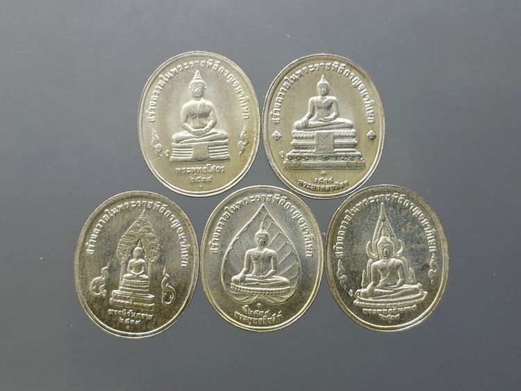 เหรียญพระพุทธปัญจภาคี เนื้อเงิน พิมพ์เล็ก ที่ระลึกพระราชพิธีกาญจนาภิเษก ในหลวงรัชกาลที่9 ปี พ.ศ.2539 พร้อมกล่อง ครบชุด 5 เหรียญ รูปที่ 4
