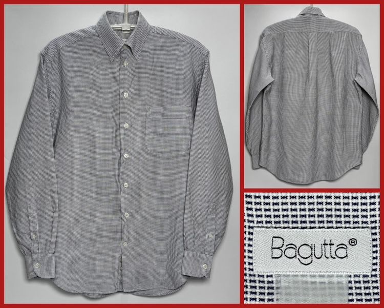 ส้ม แขนยาว ⚠️MADE IN ITALY‼️เสื้อเชิ้ต Bagutta ของแท้ แบรนด์เนมหรูอิตาลี