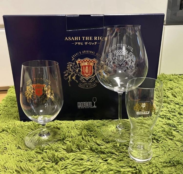 เซ็ตแก้วเบียร์พรีเมียม RIEDEL x Asahi The Rich (ของแท้/สภาพใหม่พร้อมกล่อง) 🍺✨