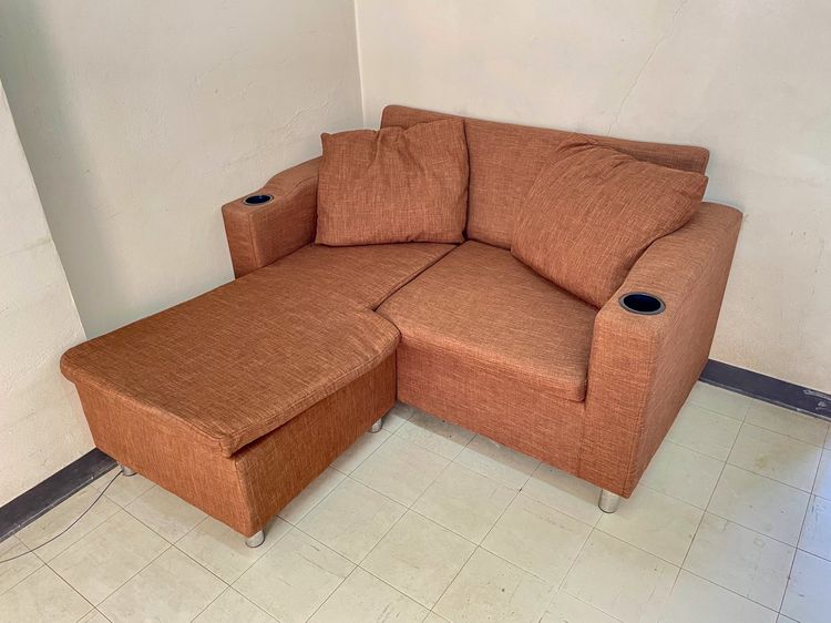 ผ้า น้ำตาล ขาย โซฟาแอล 2 ที่นั่ง แบรนด์ Aongrada SOFA ราคาแบ่งปัน