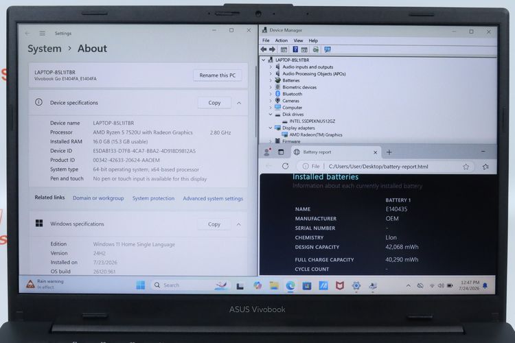ASUS VIVOBOOK GO 14 Ryzen 5 7520U RAM16.512GB รูปที่ 2