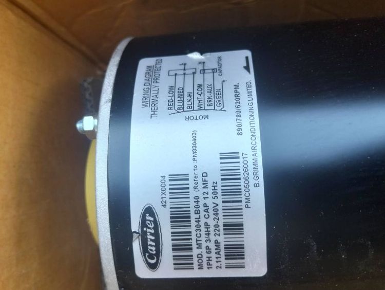 มอเต้อร์แอร์1HP 3/4 รูปที่ 2