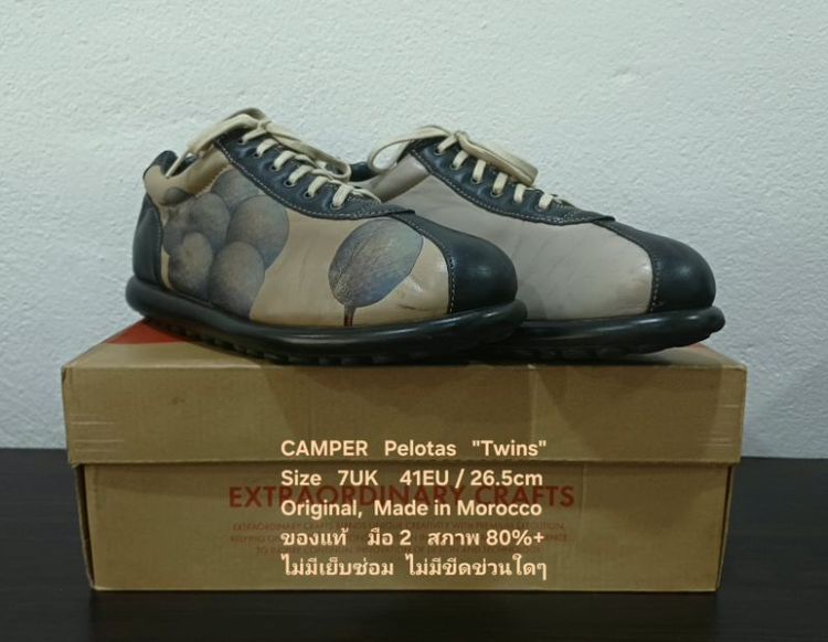 CAMPER Pelotas Twins "Golf" Sneakers, Unisex 7UK 41EU/26.5cm Made in Morocco ของแท้ มือ 2 สภาพเยี่ยม, รองเท้า CAMPER หนังแท้ มีตำหนิเล็กน้อย รูปที่ 4