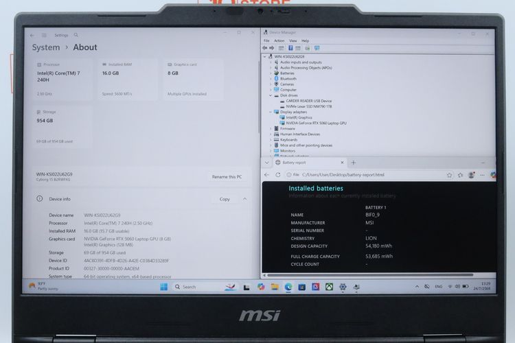 MSI CYBORG 15 Core 7 240H.RTX5060 RAM16.1TB รูปที่ 2