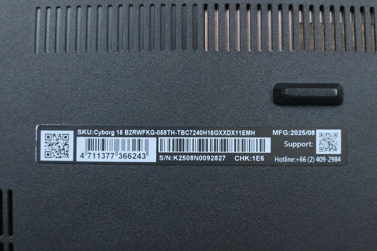 MSI CYBORG 15 Core 7 240H.RTX5060 RAM16.1TB รูปที่ 15