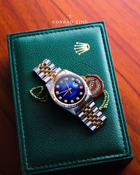 Rolex Datejust 16233 Blue Vignette Diamond Dial Two-Tone Jubilee 1996 36mm.  รูปที่ 5
