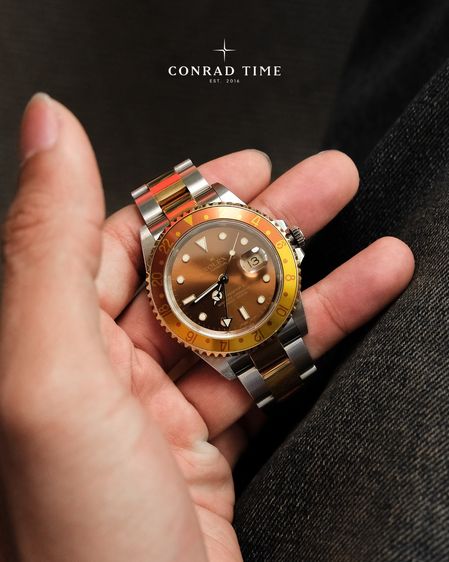 Rolex GMT-Master II 16713 Root Beer' Bronze dial Two-Tone Oyster 2000 40mm.  รูปที่ 3