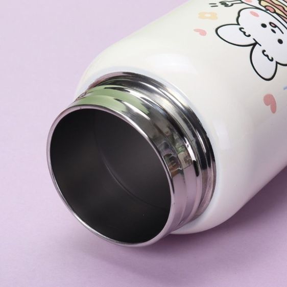 กระบอกน้ำสแตนเลส 316 เก็บความเย็น-ร้อน ลายการ์ตูนหมีกระต่ายน่ารัก ขนาด 400ml แก้วน้ำสูญญากาศ พกพาง่าย พร้อมหลอด รูปที่ 8
