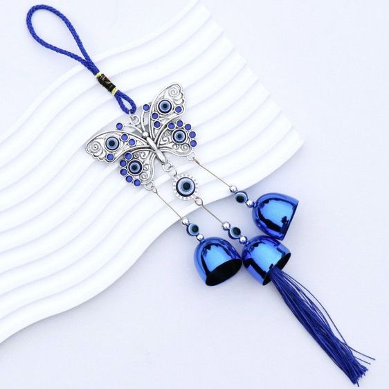 กระดิ่งลมฮวงจุ้ย โมบายดวงตาปีศาจ Evil Eye เครื่องรางตุรกี แขวนประตู หน้าต่าง ปรับฮวงจุ้ย เรียกโชคลาภ เสริมความโชคดี รูปที่ 3