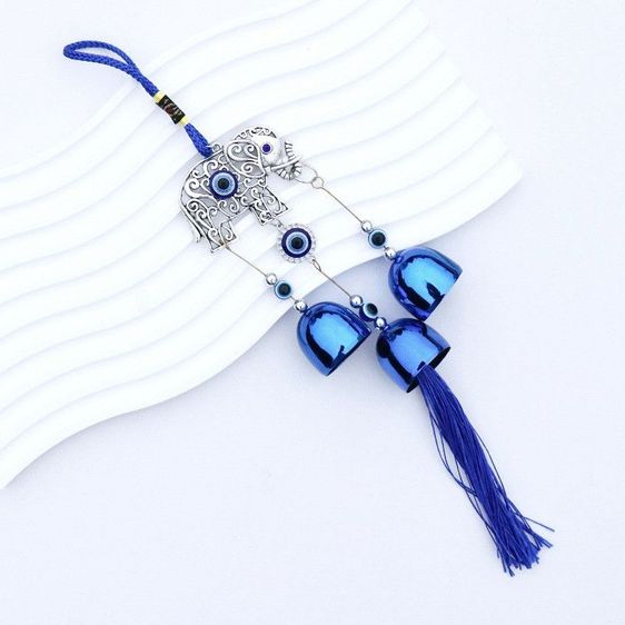 กระดิ่งลมฮวงจุ้ย โมบายดวงตาปีศาจ Evil Eye เครื่องรางตุรกี แขวนประตู หน้าต่าง ปรับฮวงจุ้ย เรียกโชคลาภ เสริมความโชคดี รูปที่ 5