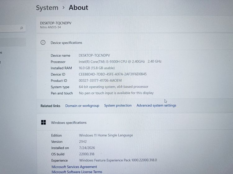 Acer Nitro 5 AN515-546A I5 Gen 9 Ram 16 แบตนาน สภาพสวย ราคาถูกใจ รูปที่ 3