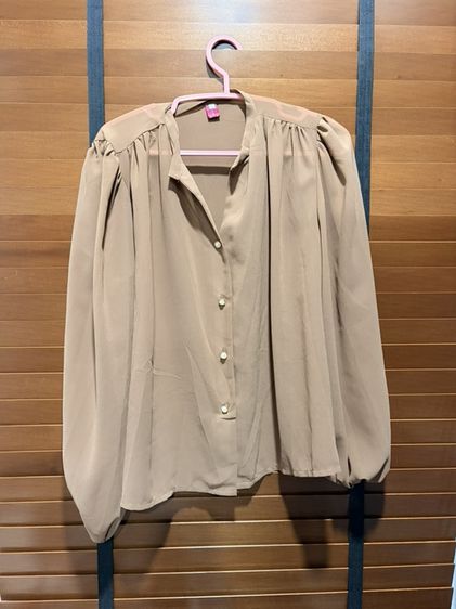 เสื้อชีฟอง สีครีม  อก 38