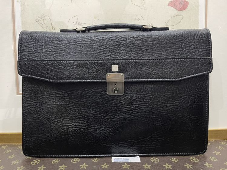 ดำ กระเป๋าเอกสารหนังแท้ แบรนด์ AOKI สภาพใหม่หนังสวย 890บาท