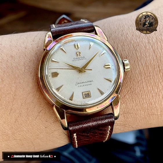 Omega Seamaster Honey Comb Dial@6 O’Clock Autmatic Cal.353 Swiss ทองคำ 14k Yellowgold รูปที่ 6