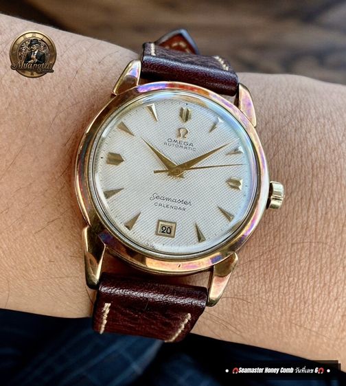 Omega Seamaster Honey Comb Dial@6 O’Clock Autmatic Cal.353 Swiss ทองคำ 14k Yellowgold รูปที่ 16