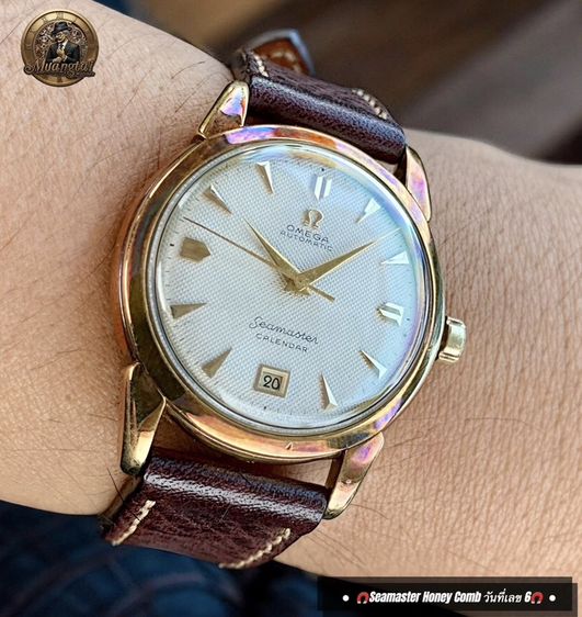 Omega Seamaster Honey Comb Dial@6 O’Clock Autmatic Cal.353 Swiss ทองคำ 14k Yellowgold รูปที่ 5
