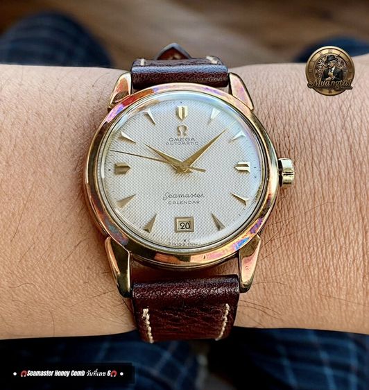Omega Seamaster Honey Comb Dial@6 O’Clock Autmatic Cal.353 Swiss ทองคำ 14k Yellowgold รูปที่ 3