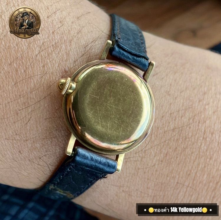 Rolex Precision 2 เข็มครึ่ง ทองคำ 14k Yellowgold Handwiding Swiss Lady Watch Vintage รูปที่ 9