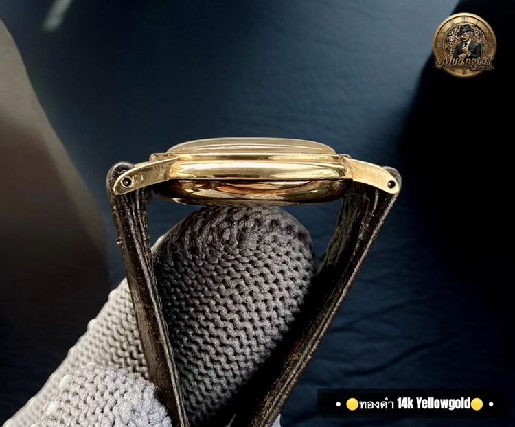 Rolex Precision 2 เข็มครึ่ง ทองคำ 14k Yellowgold Handwiding Swiss Lady Watch Vintage รูปที่ 14