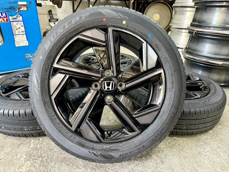 ล้อแม็ก HONDA CITY RS ขอบ 16” รุ่นใหม่ถอดป้ายแดงยาง DUNLOP 185-60R16 ปี 26 สีเส้นตุ่มหน้ายางยังอยู่ครบ