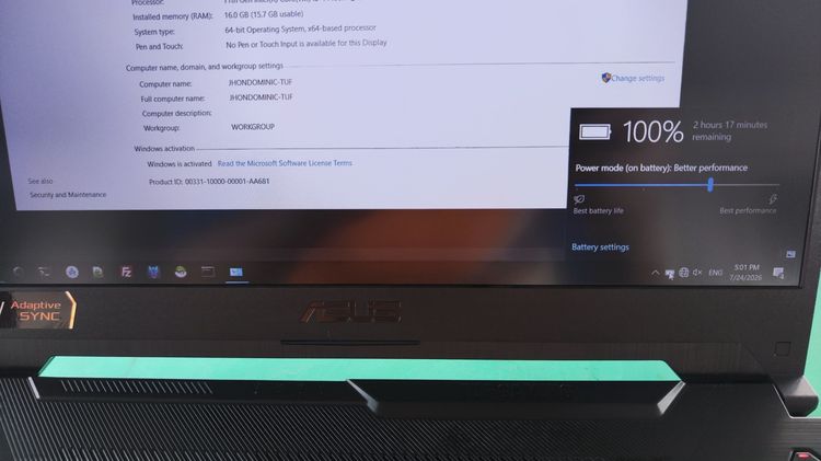 โน๊ตบุ๊ค Asus TUF Gaming F15 จอ 15.6 นิ้ว มือสอง สภาพดี รูปที่ 8