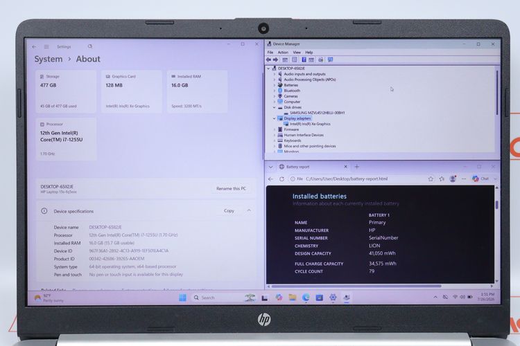 HP 15s Intel Core i7-1255U RAM16.512GB  รูปที่ 2